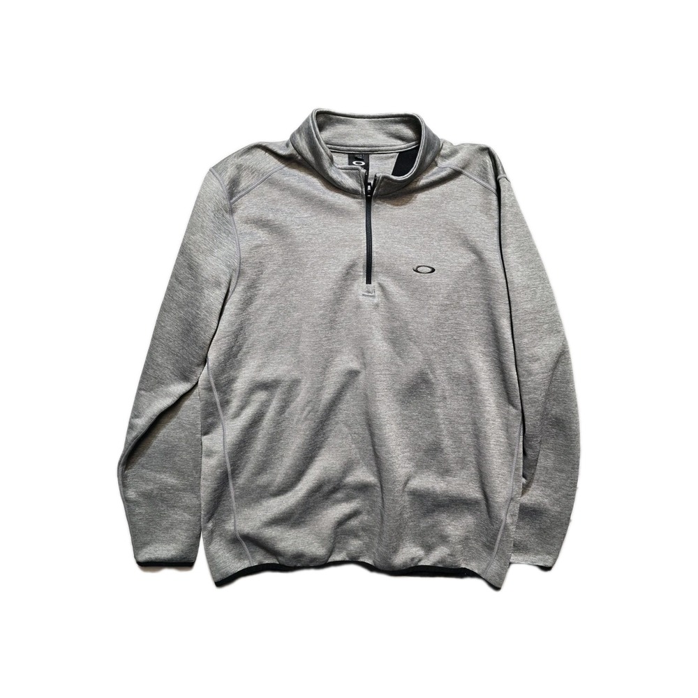 Oakley 1/4 Zip Sweatshirt Mens XL XLarge Fleece Pullover Gray Outdoors Logo Golf